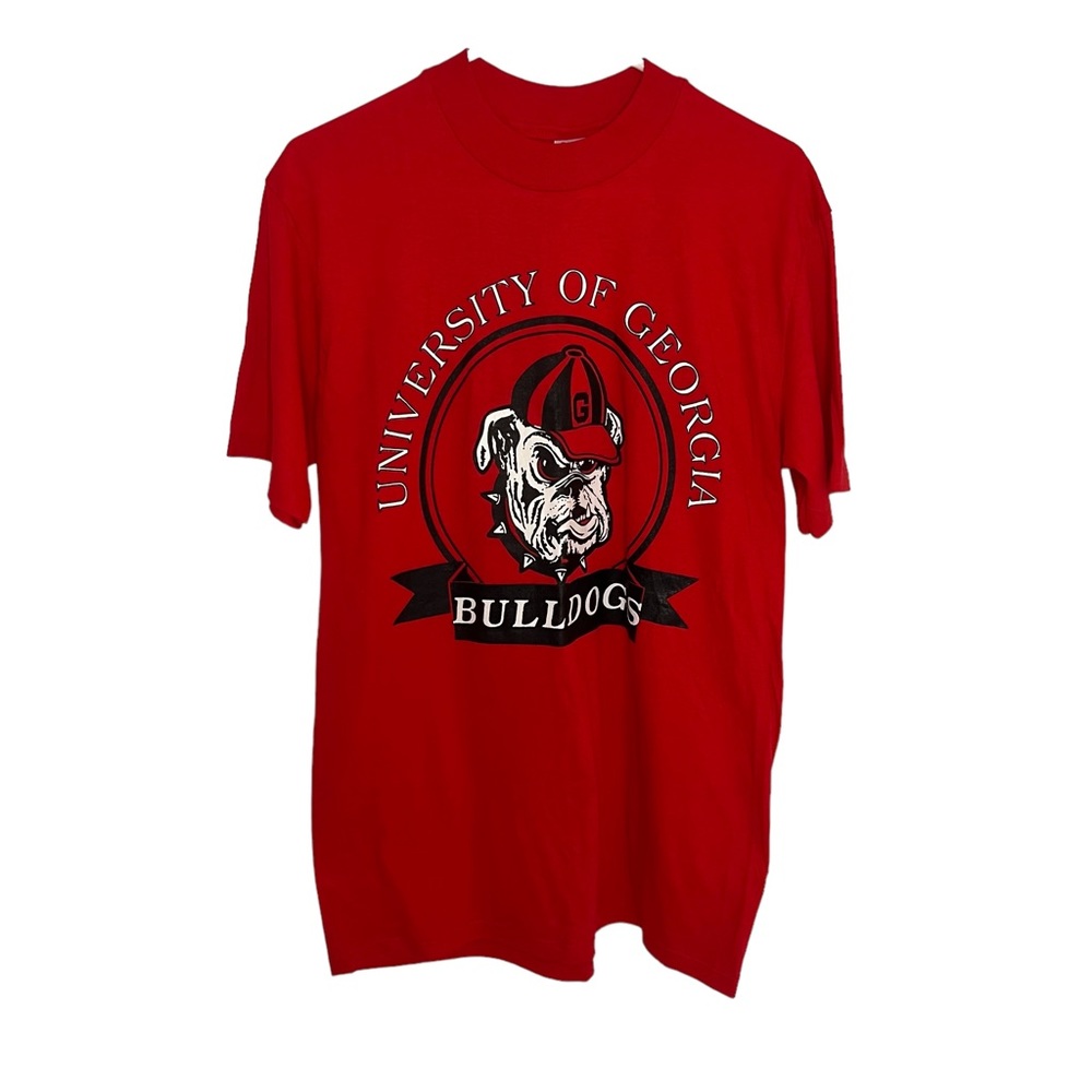 NWOT Stedman Hi-Cru U of Georgia Bulldogs Red T-Shirt with Bulldog Logo Size L